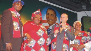 Ndi (second from left) during her campaign for Obama presidency